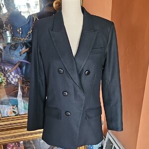Veronica Beard Black Double-Breasted Blazer